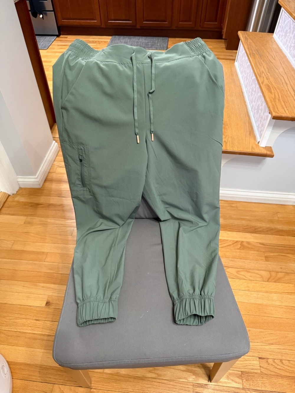 Women's Olive Green Drawstring Jogger Pants